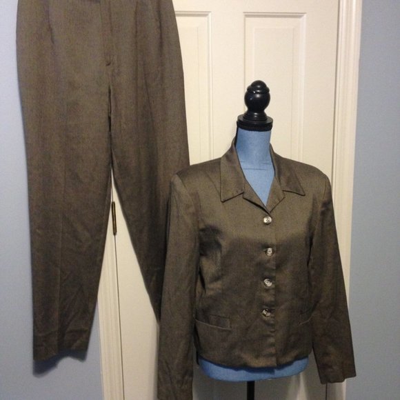 VINCI  LADIES SIZE 8 OUTFIT 2 PIECE PANT SUIT  JACKET PANTS - Picture 1 of 3